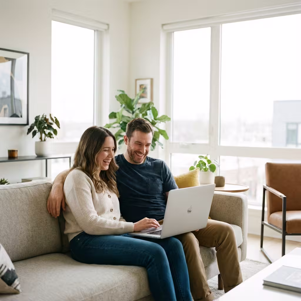 Couple analyzing finances